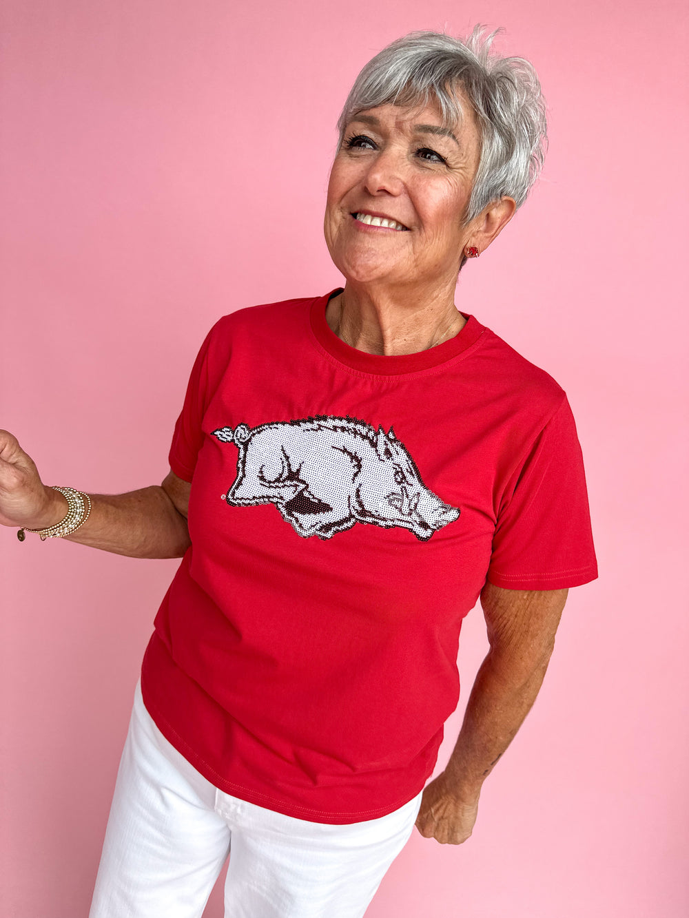 Stewart Simmons | Arkansas Sequin Tee