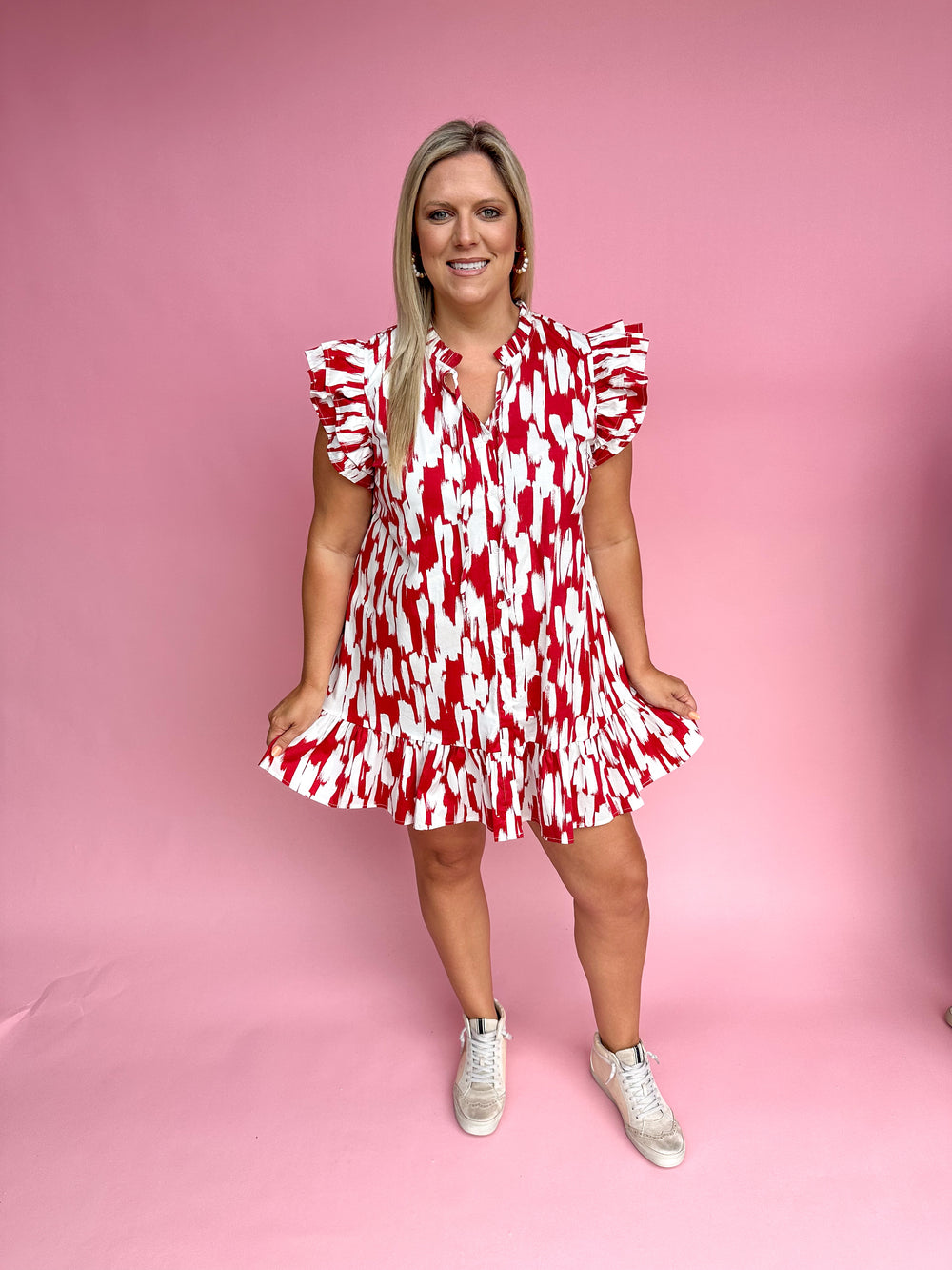 Michelle McDowell | Abby Dress - Tailgate Time Crimson/White