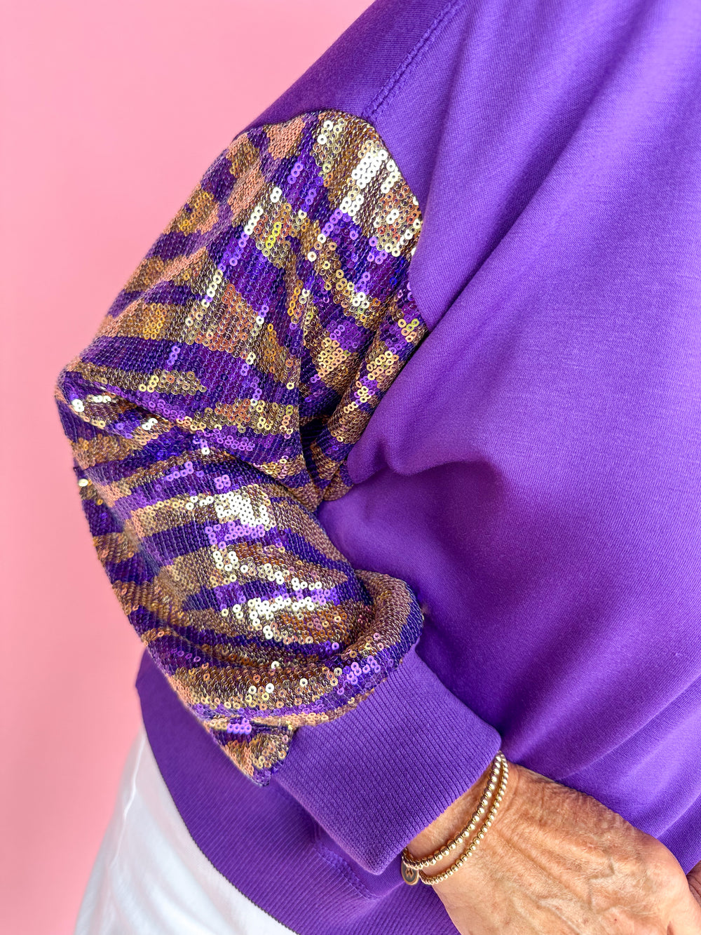 Mary Square | Millie Sweatshirt - Purple & Gold