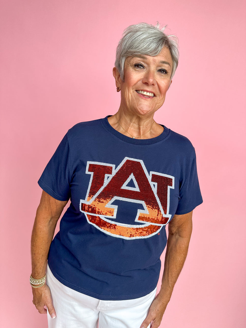 Stewart Simmons | Auburn Sequin Tee