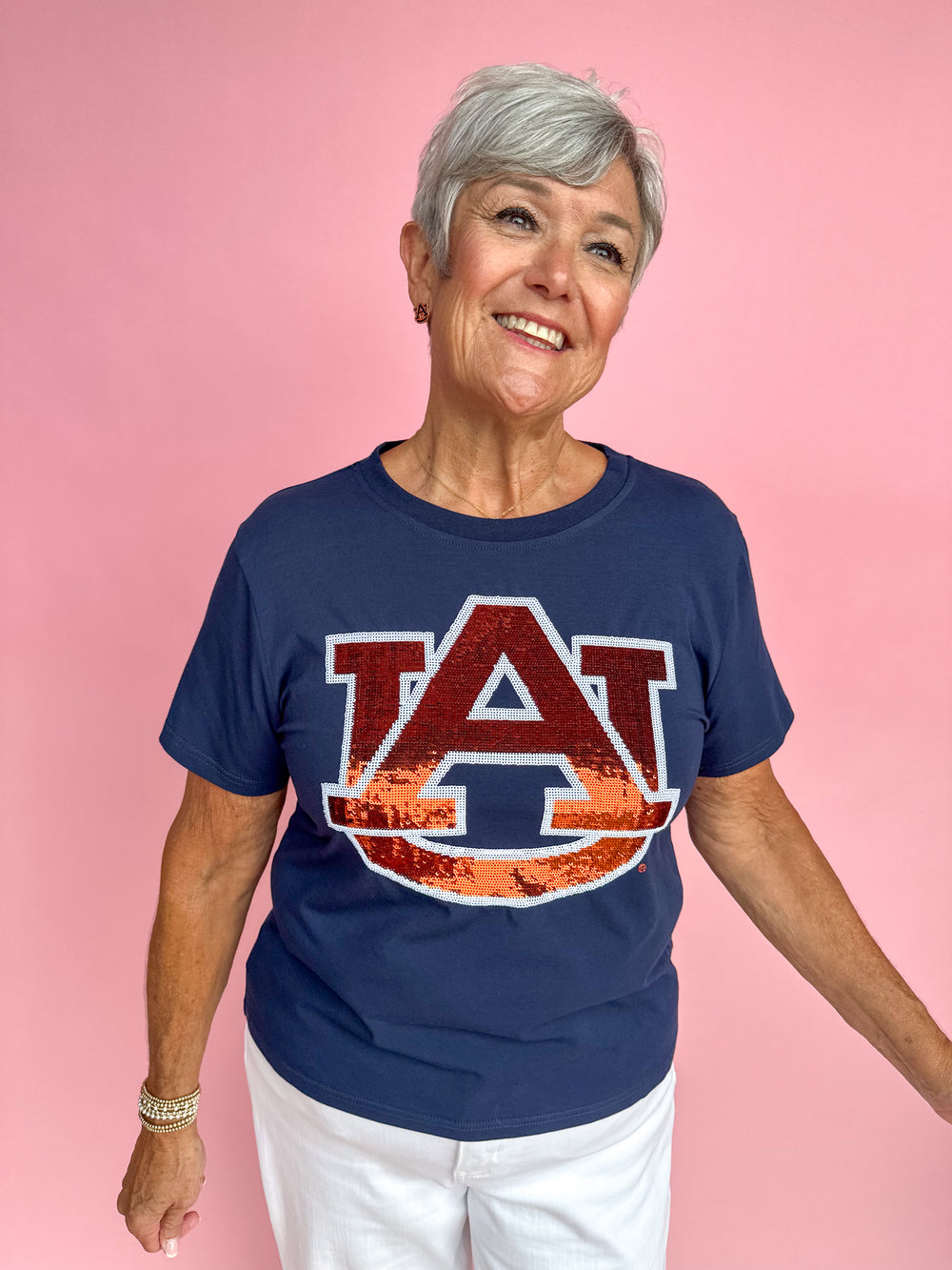 Stewart Simmons | Auburn Sequin Tee