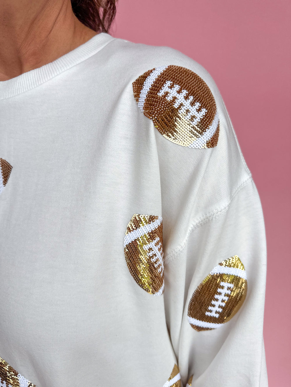 Mary Square | Millie Sweatshirt - Gold Footballs