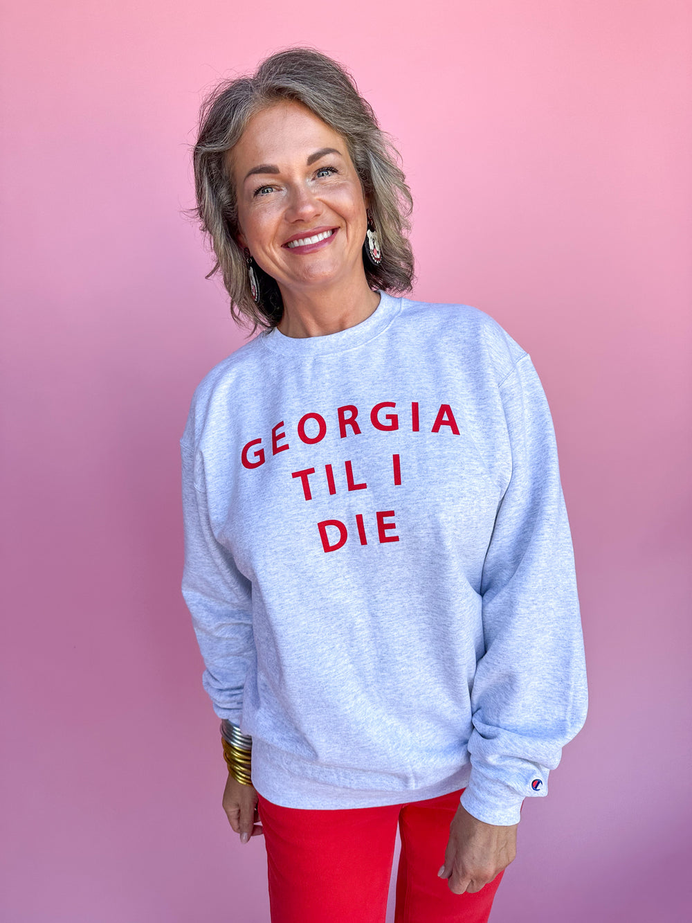 Peach State Pride | Georgia Til I Die L/S Sweatshirt - Gray