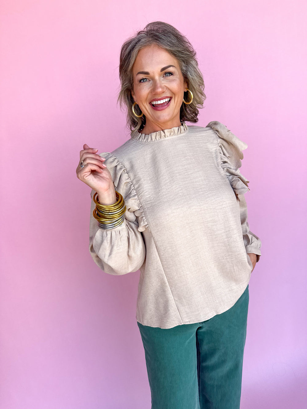 Breezy Chic Top - Oatmeal