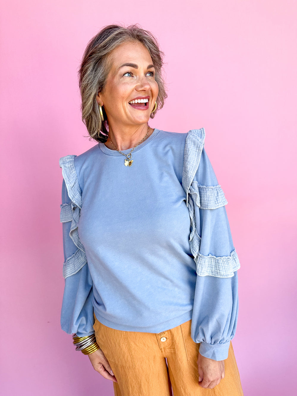 Social Charm Top - Blue