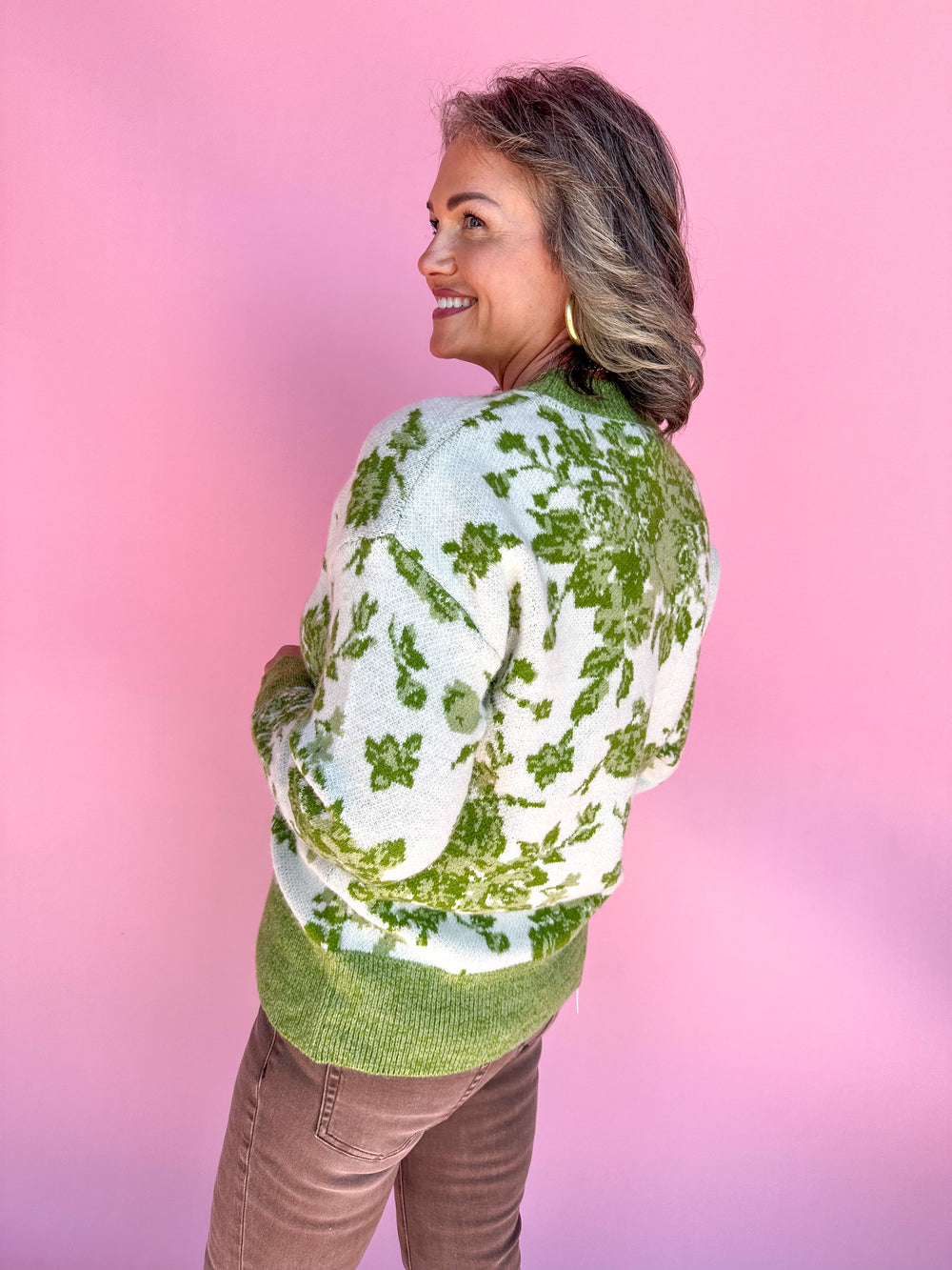 Floral Frenzy Sweater - Green