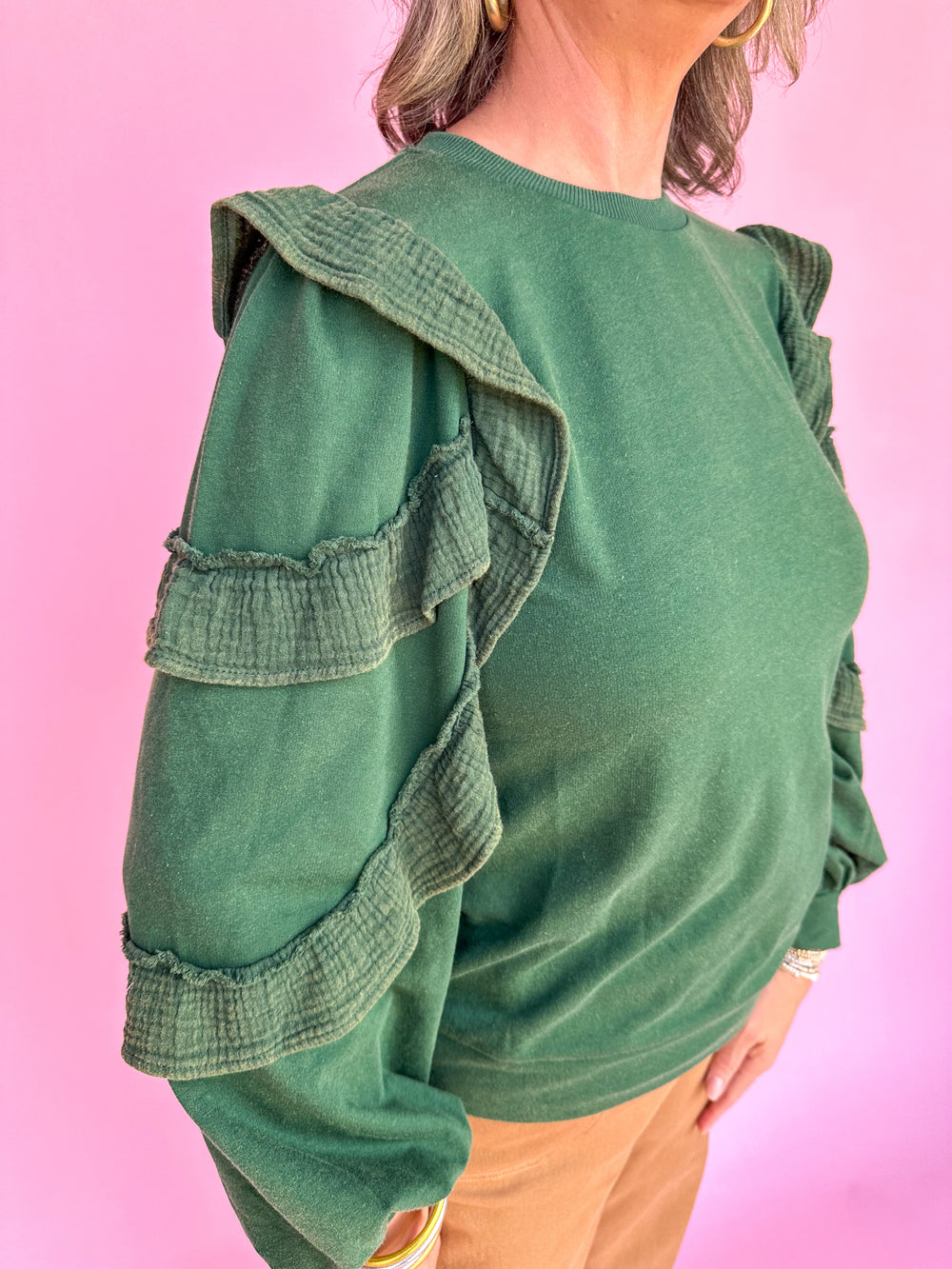 Social Charm Top - Hunter Green