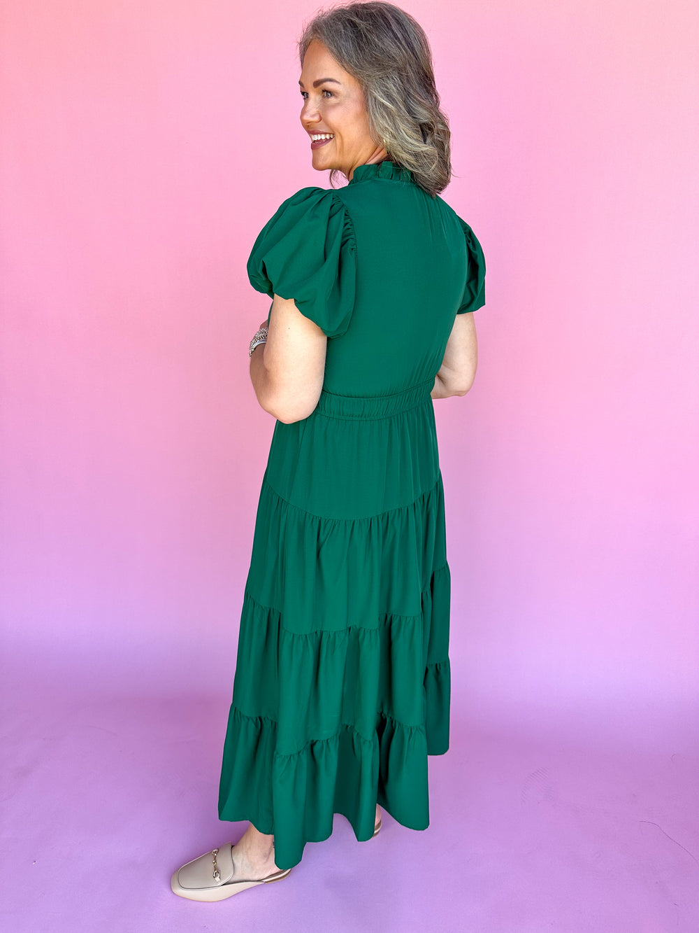 Picture Perfect Dress - Hunter Green