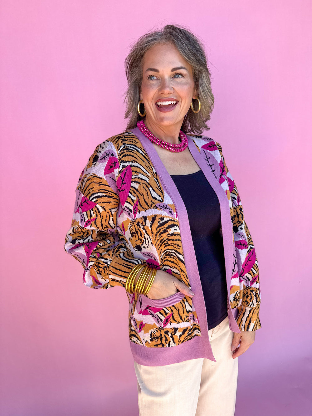 On The Wild Side Cardigan - Pink