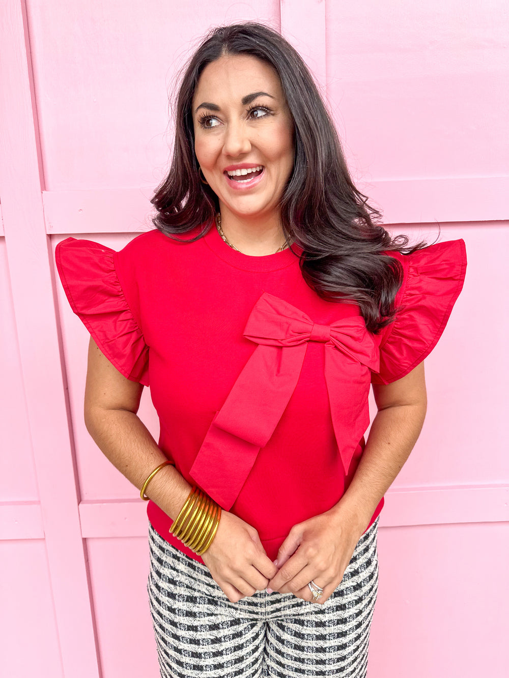 Understated Glam Top - Red