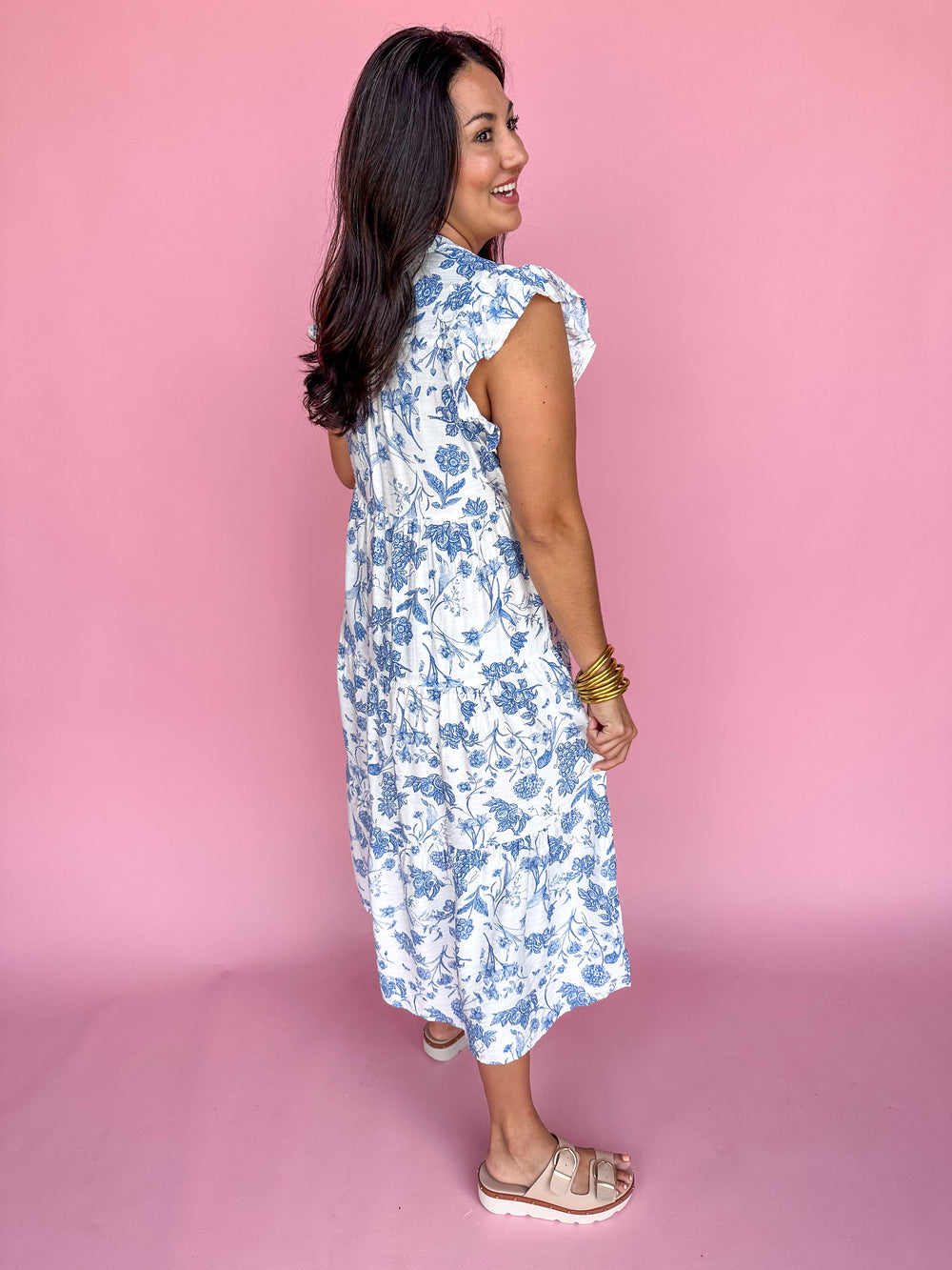 Botanical Bliss Dress - Blue