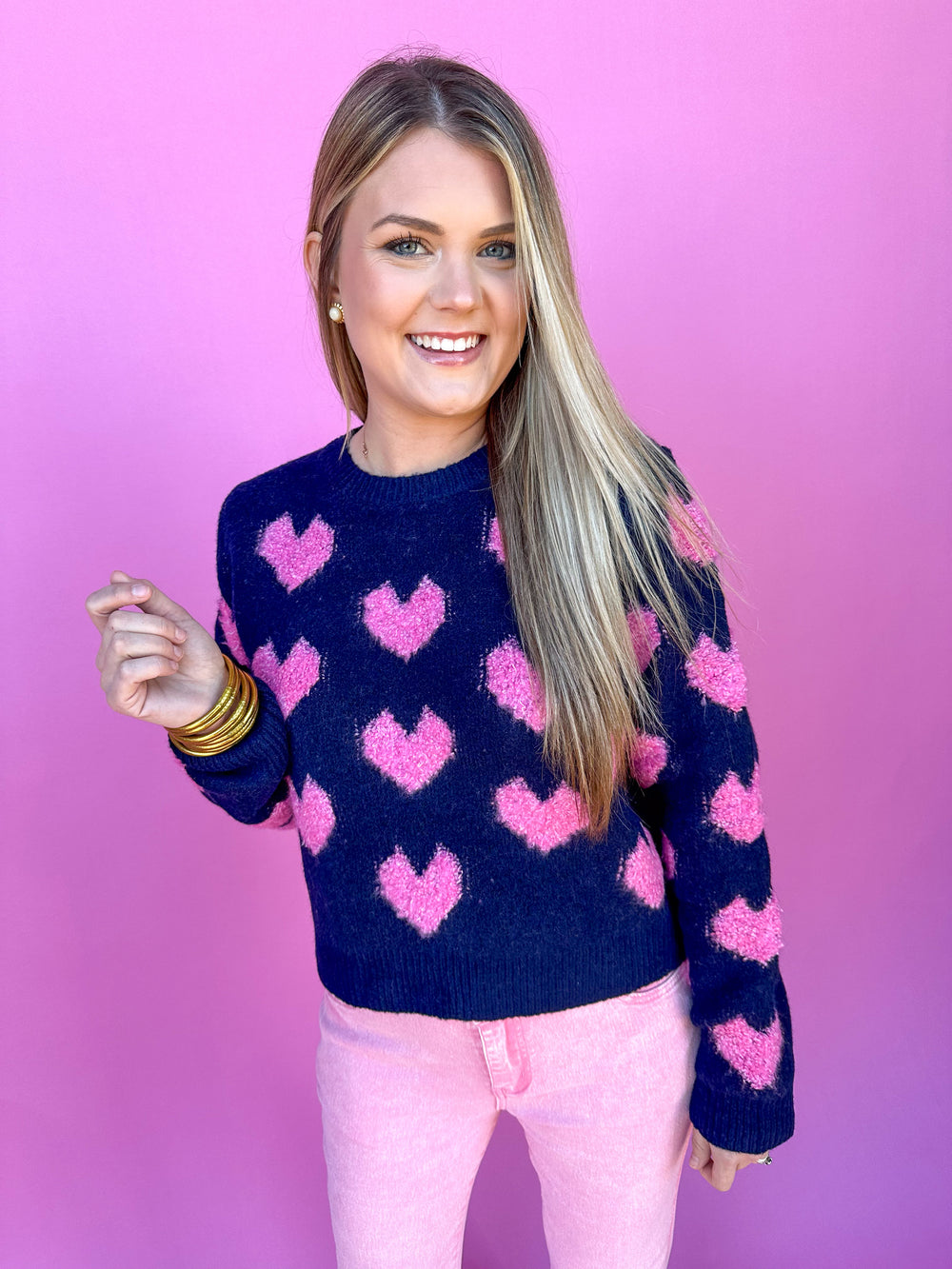 Full Hearts Sweater - Navy