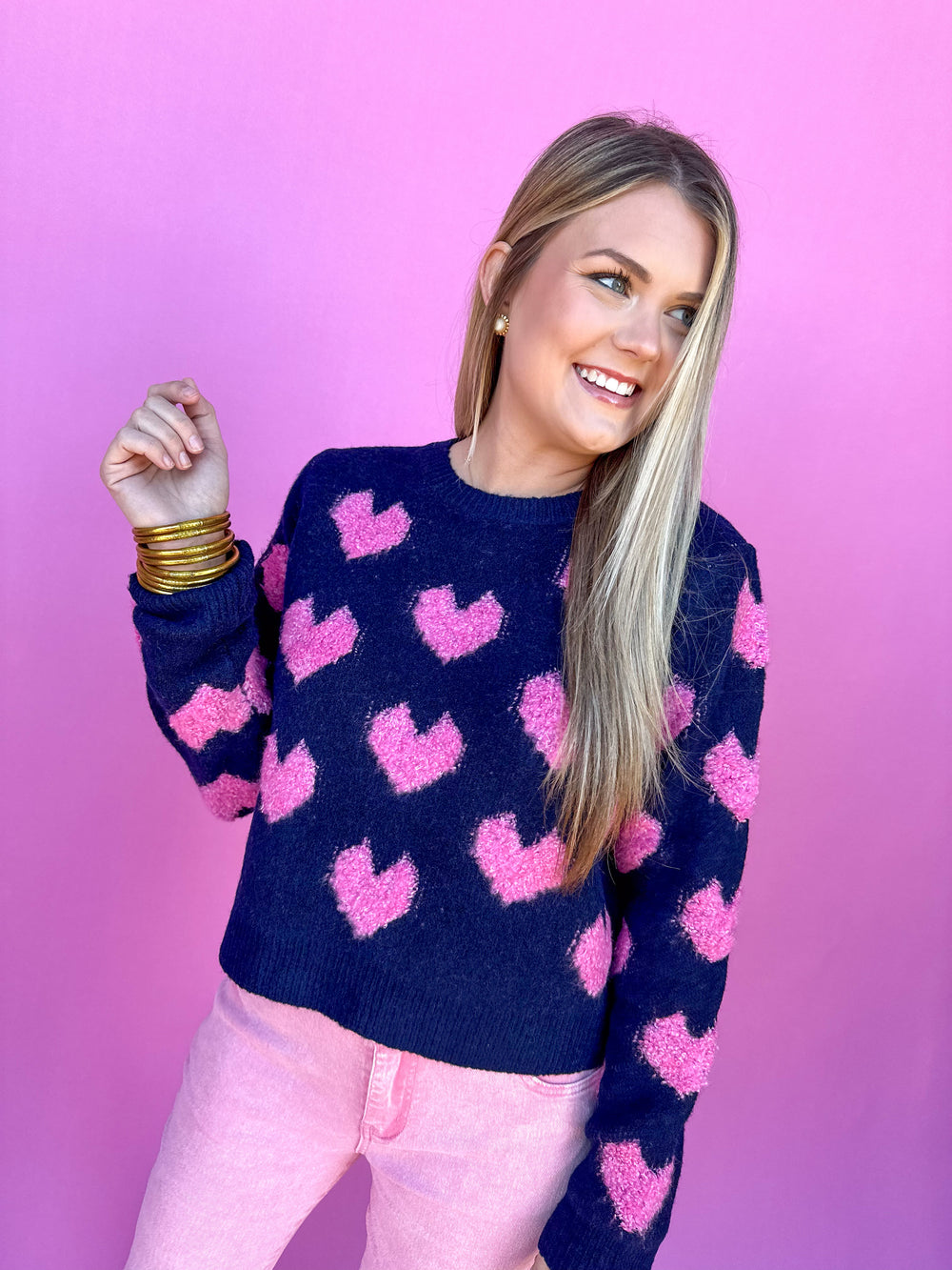 Full Hearts Sweater - Navy