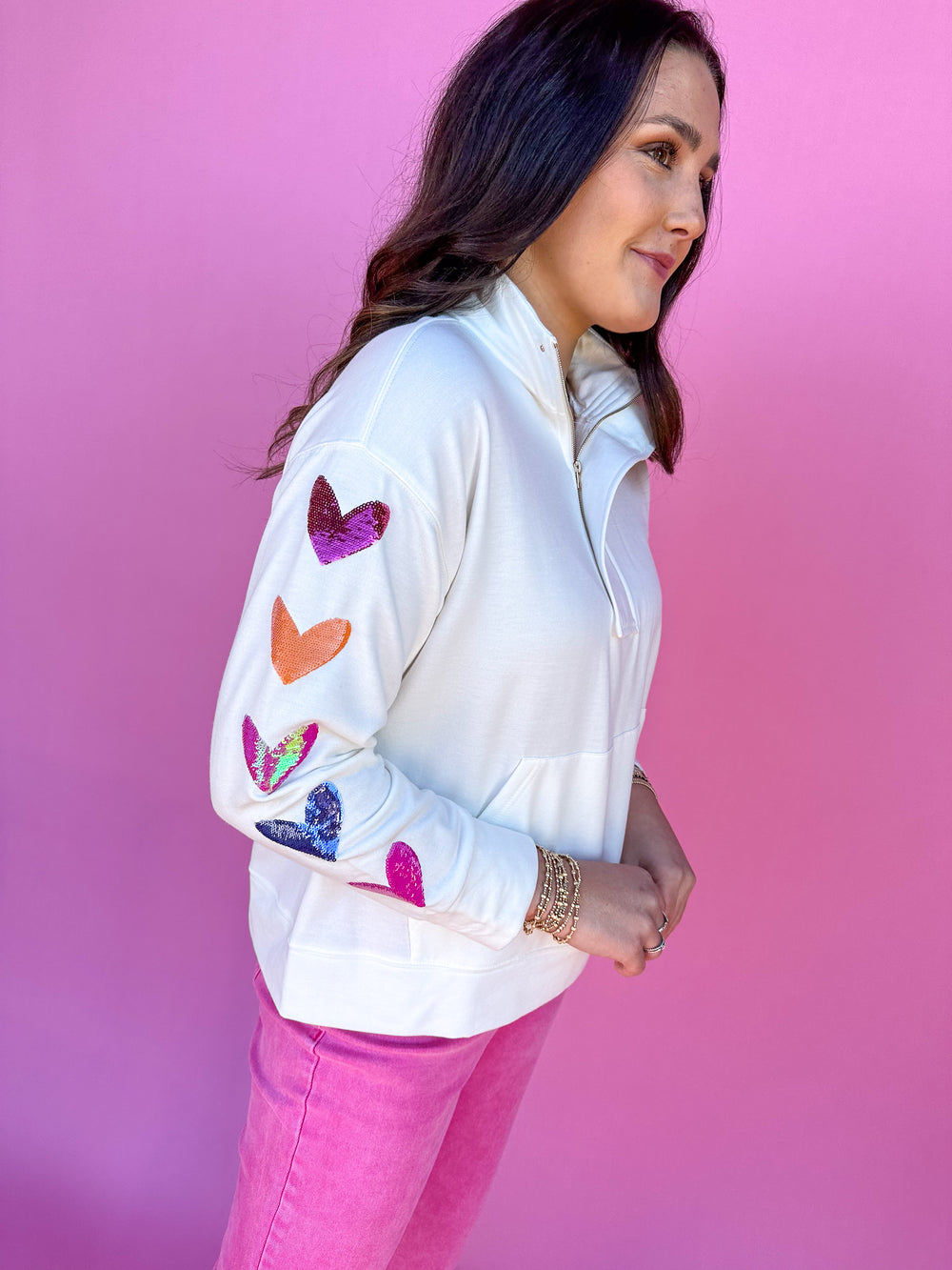 Mary Square | Carson Sweatshirt - Sequined Heart