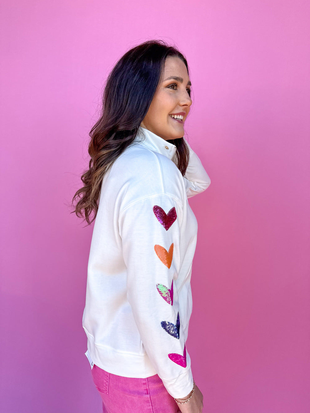 Mary Square | Carson Sweatshirt - Sequined Heart