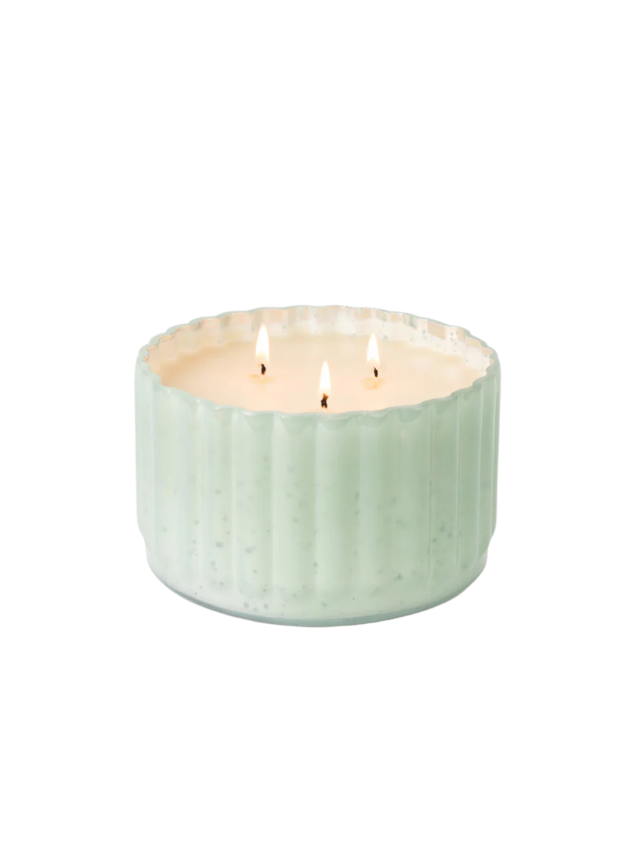Bridgewater Candle Sweet Grace Collection Candle #065 Teal Scalloped Candle 3 Wick Gift Women's Jincy's