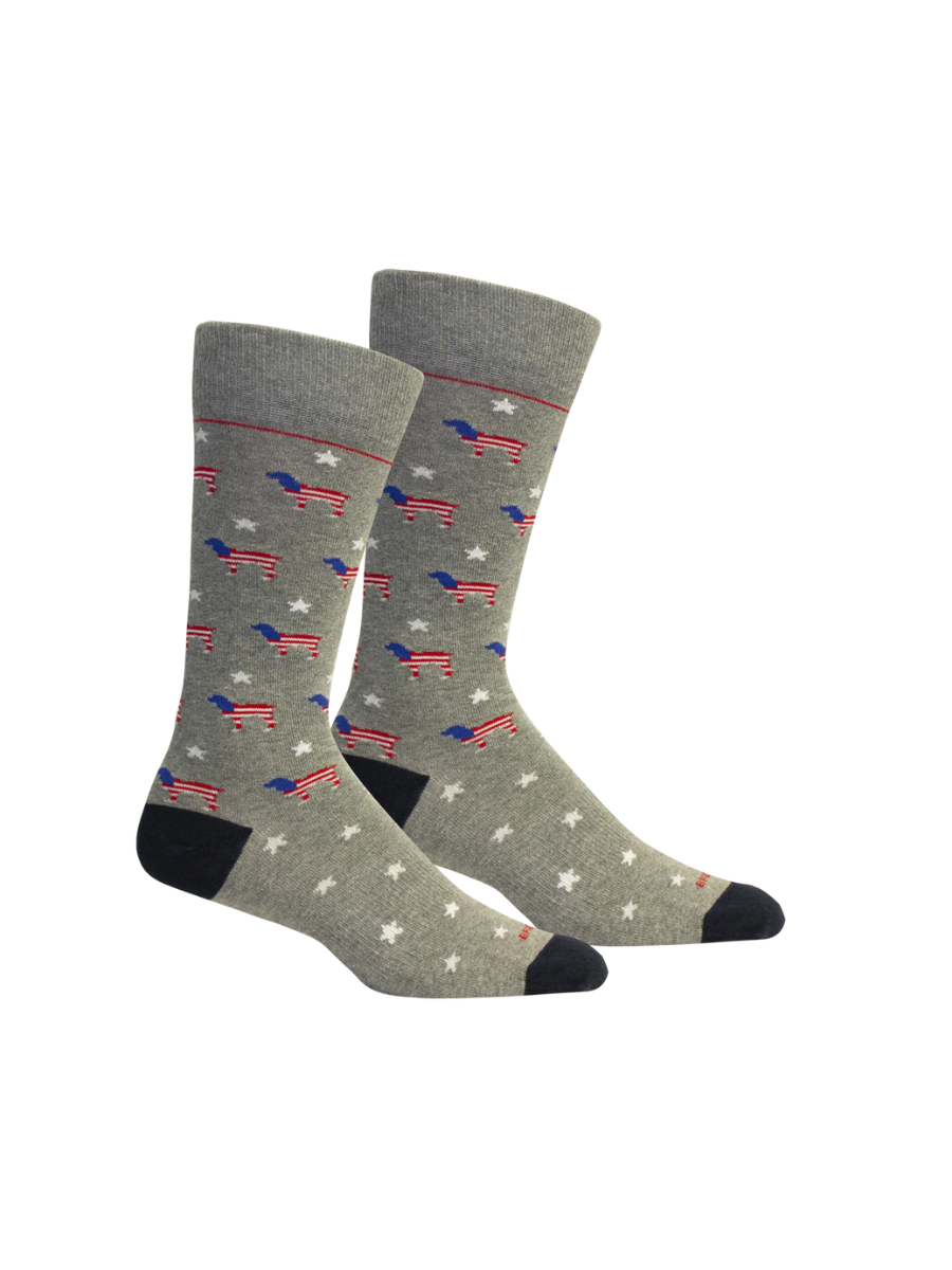 Brown Dog Hosiery | Red White & Beau - Light Heather Grey