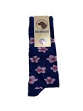 Brown Dog Hosiery | Azalea Bloom - Insignia Blue