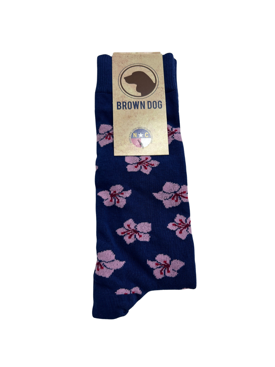 Brown Dog Hosiery | Azalea Bloom - Insignia Blue