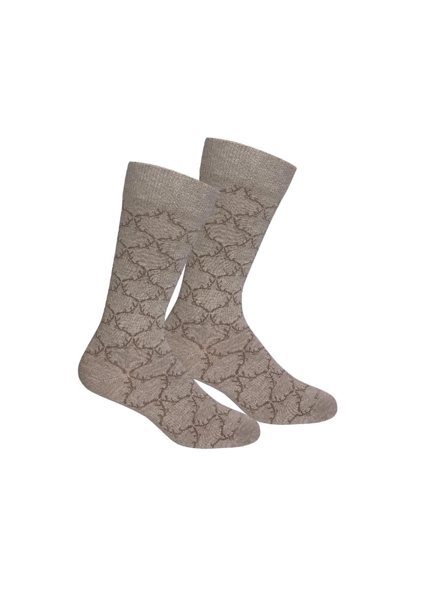 Brown Dog Hosiery | Antler Argyle - Oatmeal
