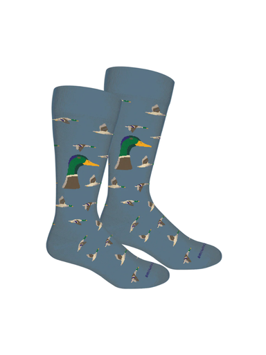 Brown Dog Hosiery Mallard Head Bluestone flying ducks mens socks tripp