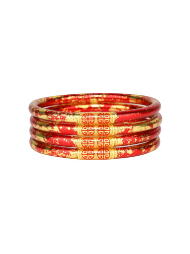 BuDhaGirl All Weather Bangles Koi Rouge Women's Bracelet Set Red and Gold Jincy's Gift 