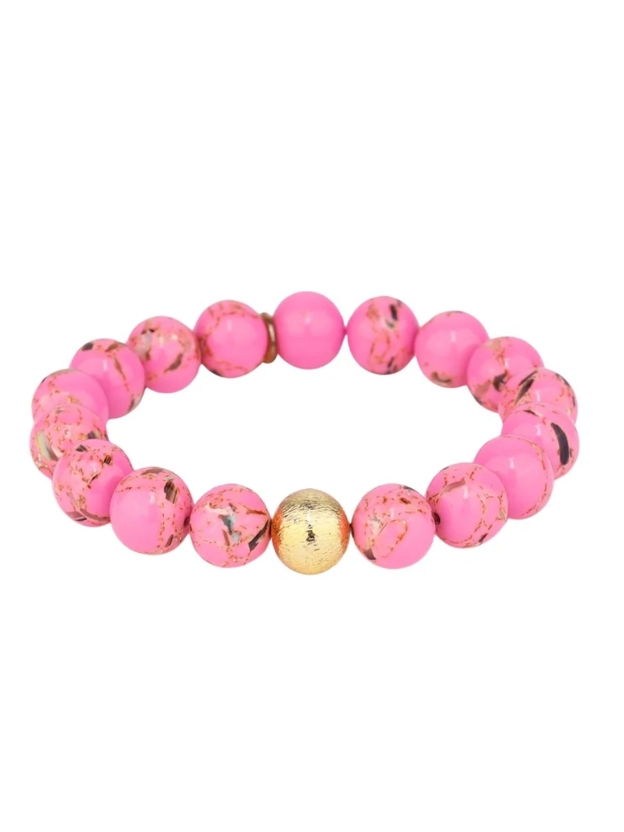 BuDhaGirl | Marble Beaded Bracelet - Pink