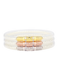 BuDhaGirl Three Queens All Weather Bangles White Pearl Jincy's Gift