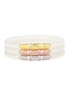 BuDhaGirl Three Queens All Weather Bangles White Pearl Jincy's Gift