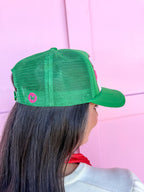 Tucker's Trucker hat womens boutique green pink white polka dots jincy's