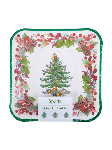 SPODE Pinecones Disposable Lunch Plates Christmas Tree Jincy's Gift