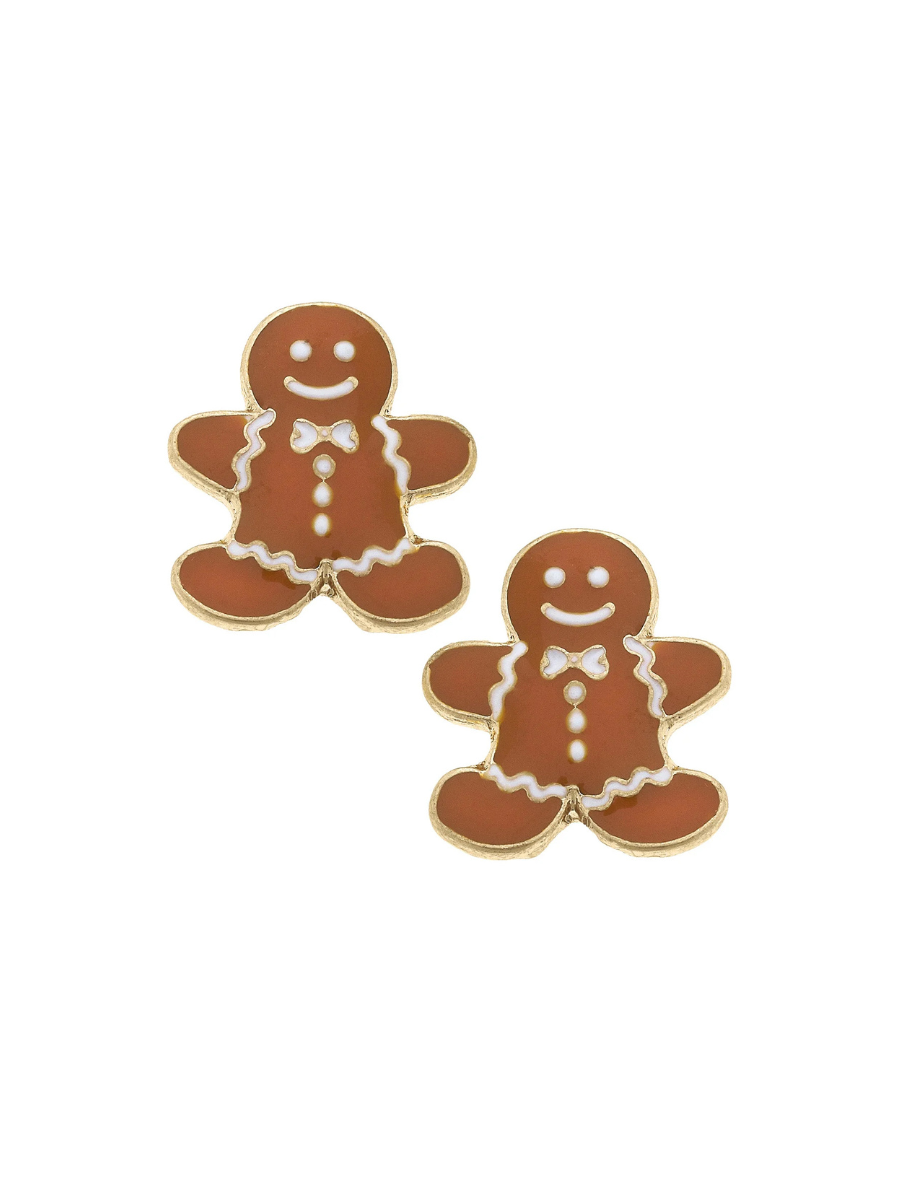 Canvas | Gingerbread Men Enamel Stud Earrings