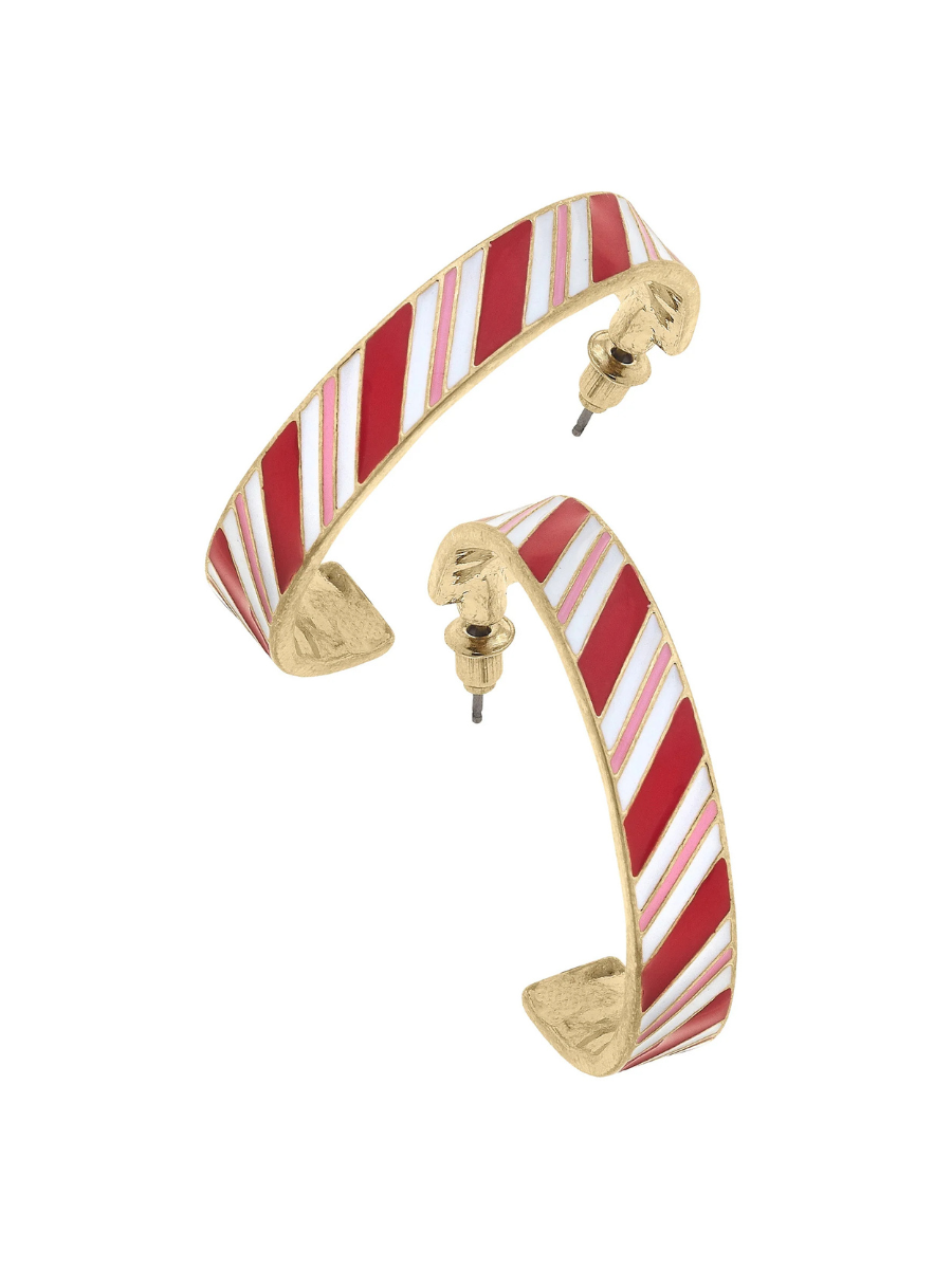 Canvas | Candy Cane Lane Hoop Earrings