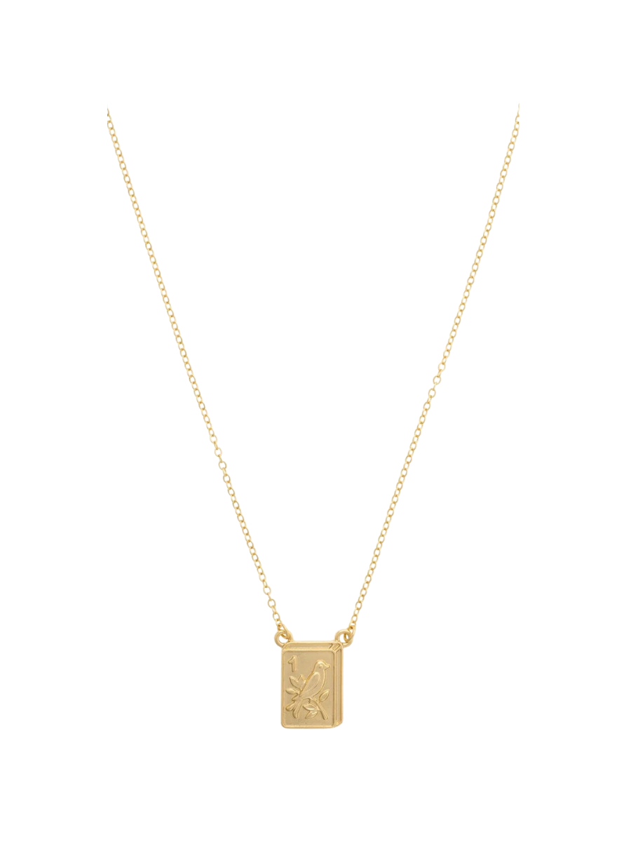 Canvas | Bird Bam 24k Plated Tile Necklace