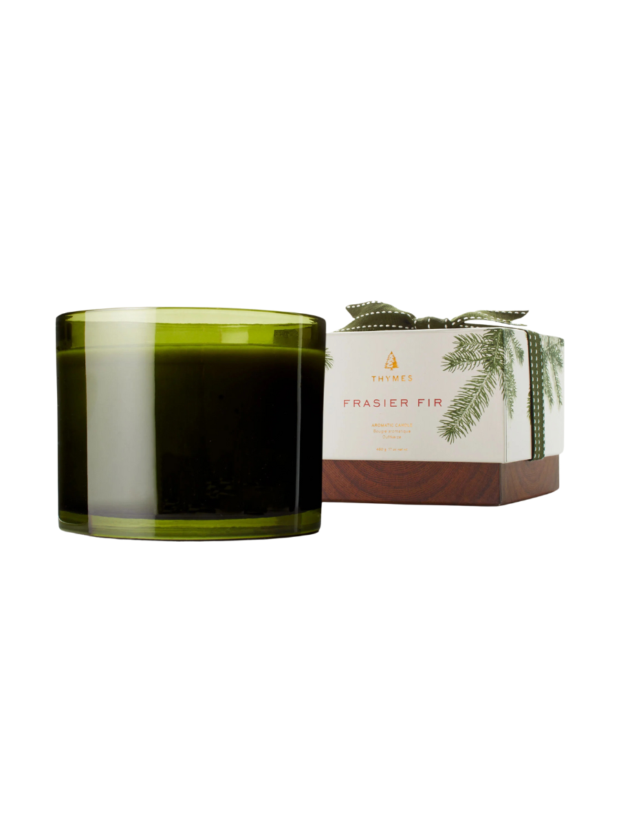 Thymes | 17oz Green 3-Wick Candle - Frasier Fir