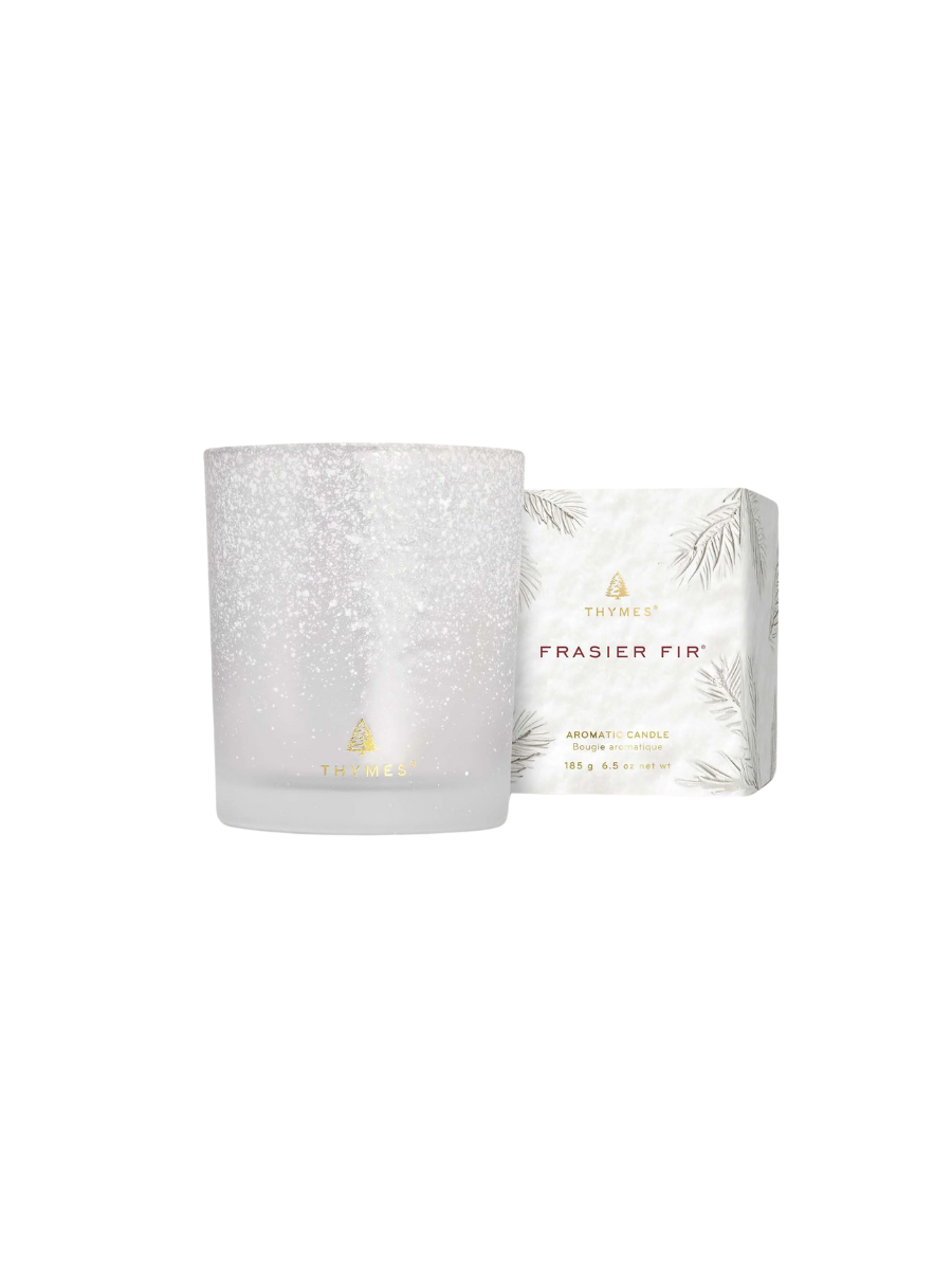 Thymes | 6.5oz Flocked Poured Candle - Frasier Fir