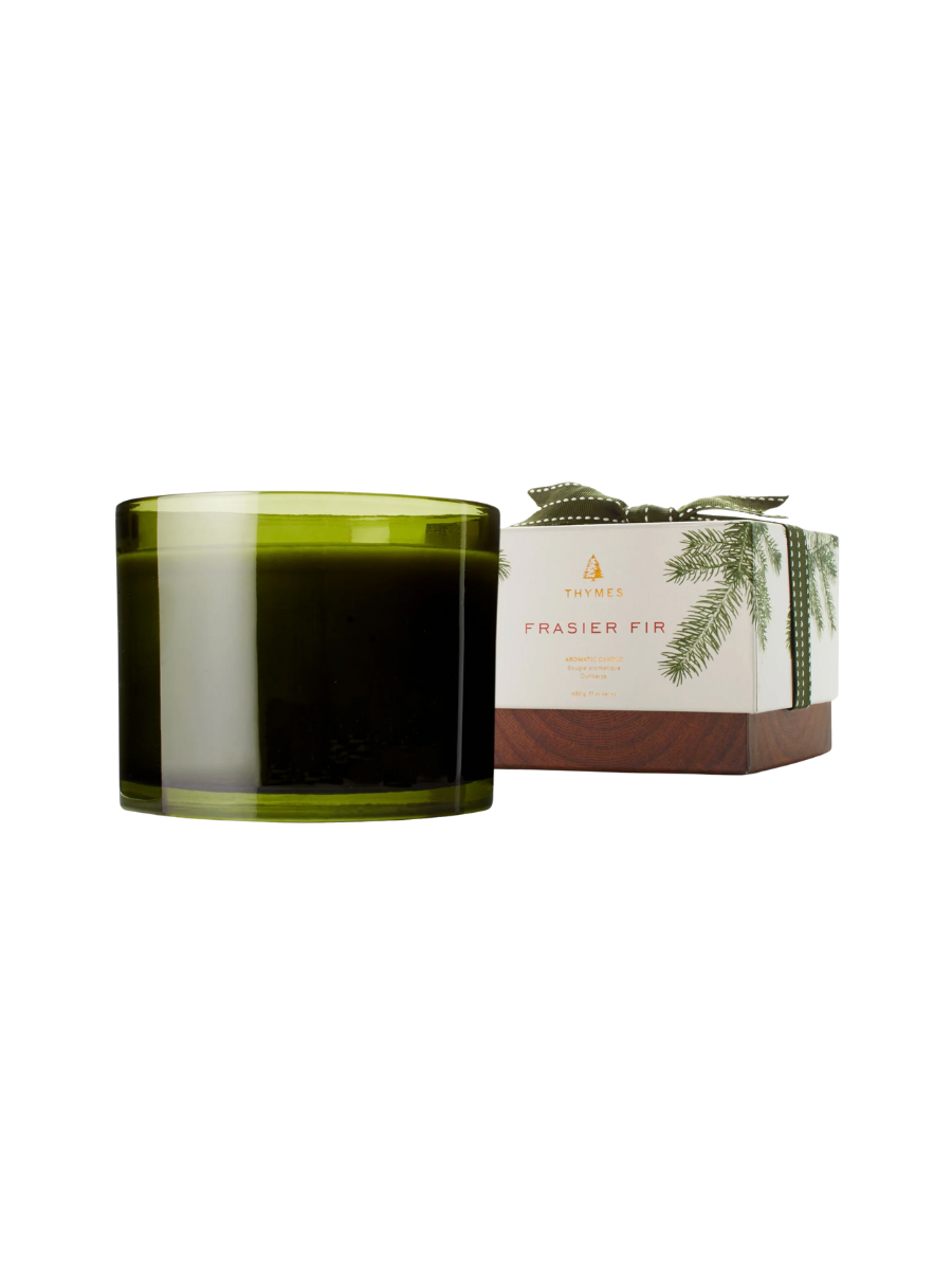 THYMES | 17 oz 3 Wick Green Poured Candle - Frasier Fir