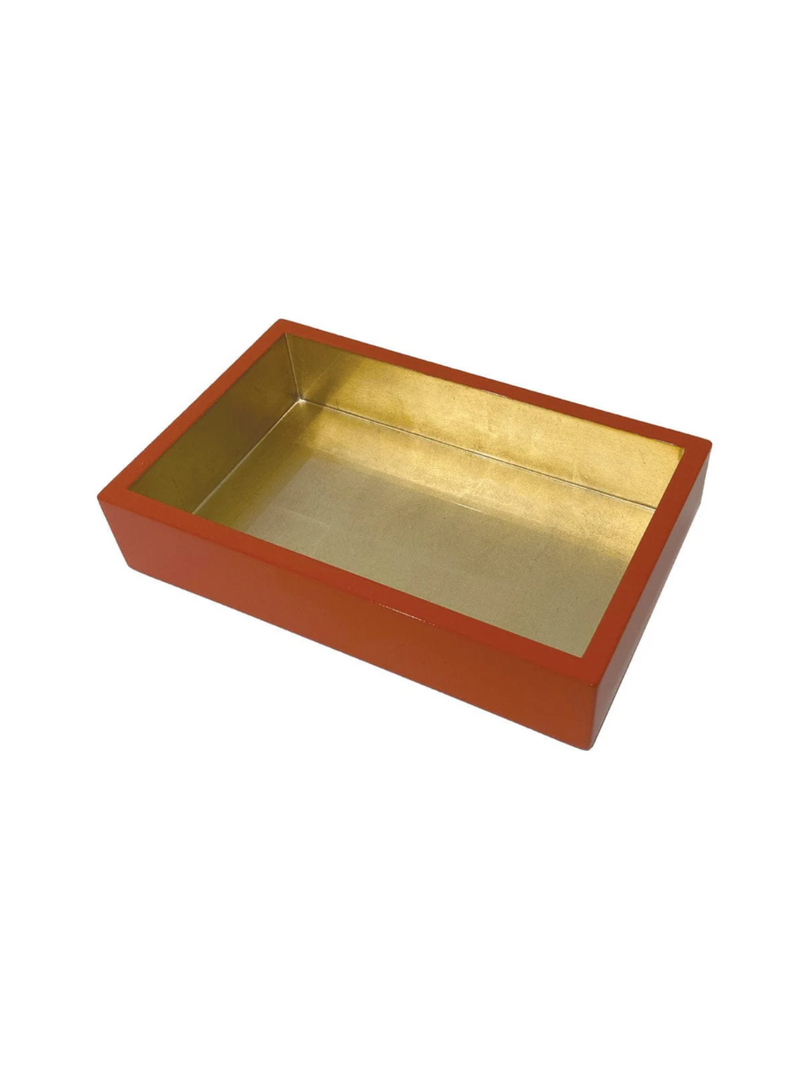 Caspari Guest Towel Napkin Holders Coral Color Gold Foil Home Decor Jincy's