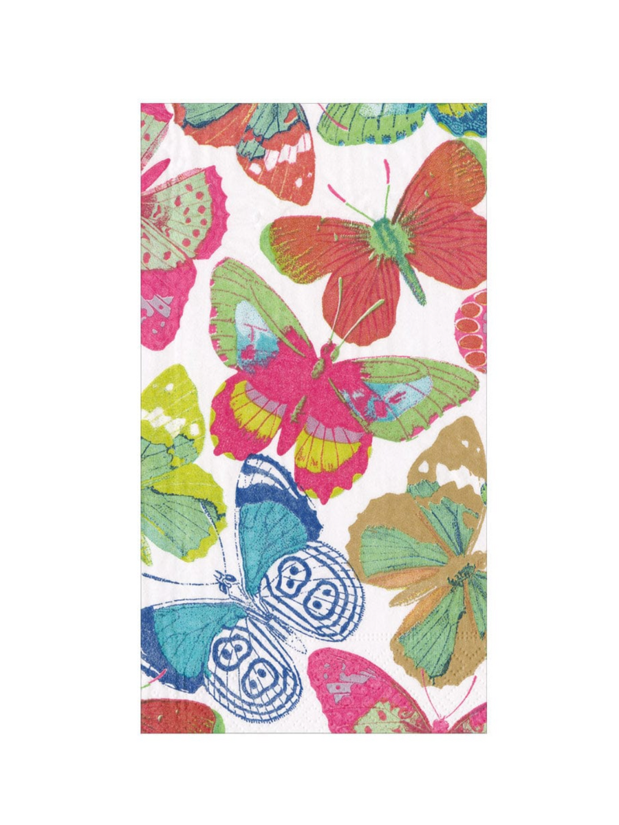 Caspari Butterflies Bright Guest Towel Napkins Home Decor Jincy's