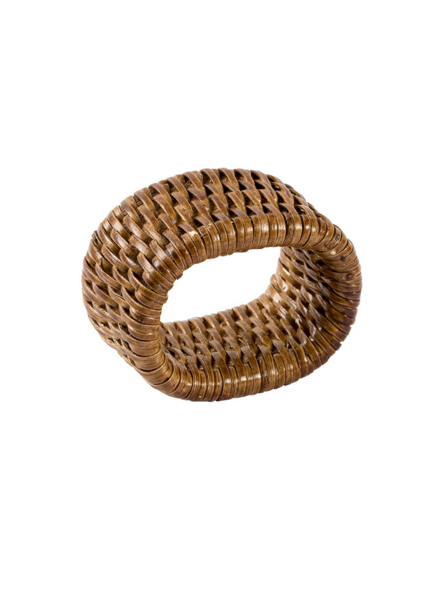 Caspari Rattan Napkin Ring Natural Color Home Decor Jincy's