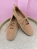 CORKYS | Tied Up Flat - Camel Faux Suede