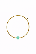 Jincy’s | Megan - 2mm - 18K Gold Bead Cross Bracelet