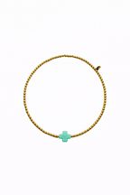 Jincy’s | Megan - 2mm - 18K Gold Bead Cross Bracelet