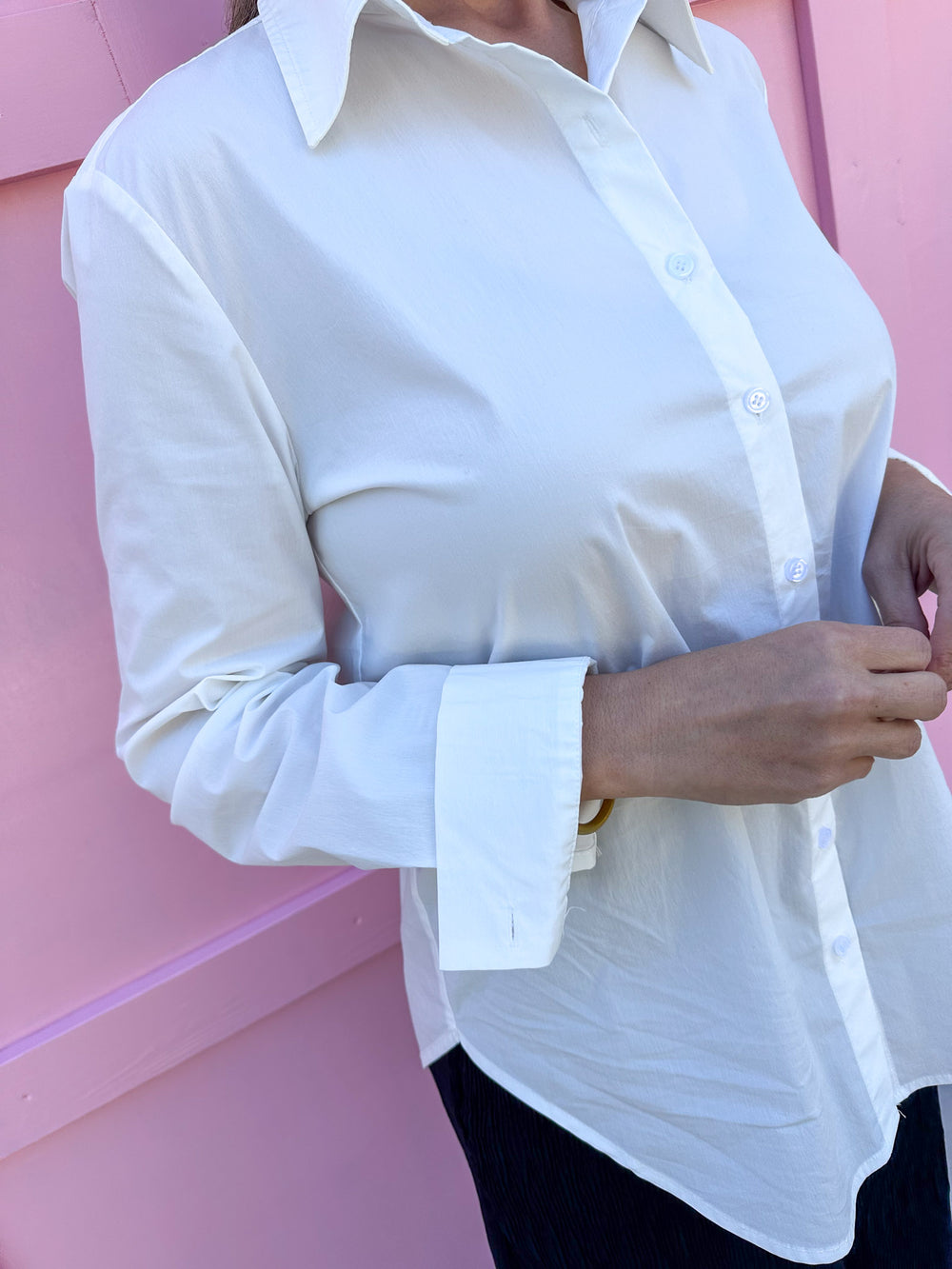 Classic White Button Down Top - Jincy's Custom