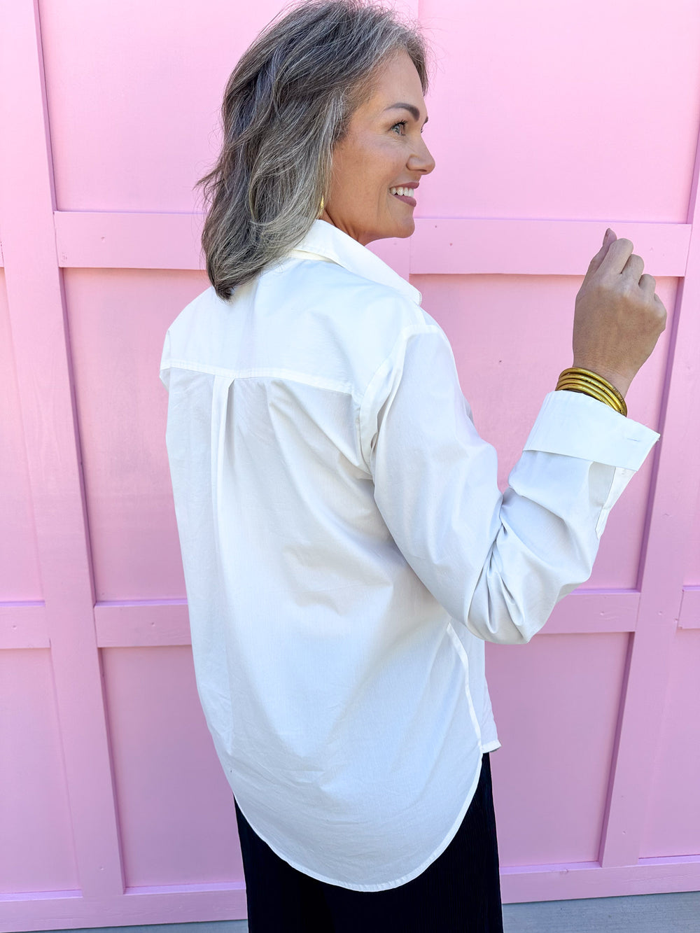 Classic White Button Down Top - Jincy's Custom