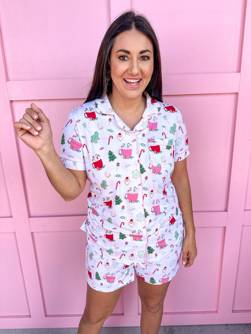 Baking Spirits Bright S/S Button Up Sleep Shirt