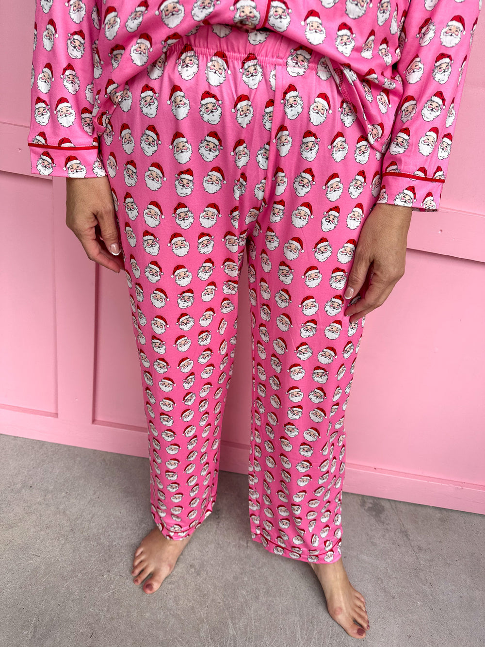 Jolly Santa L/S Pajama Set - Pink