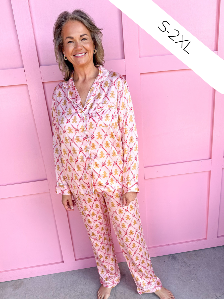 Jane Marie | Way To My Heart Silky Satin L/S Pajama Set