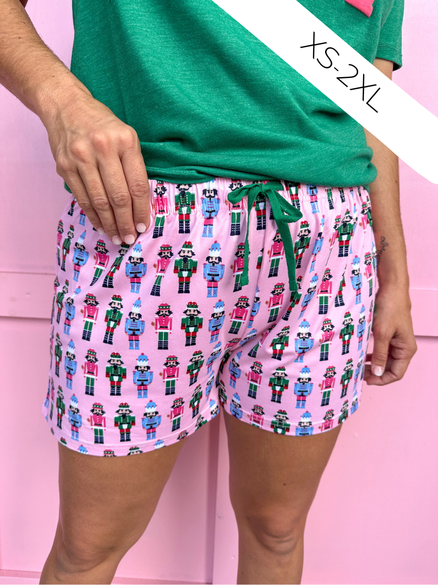 Nutcracker March Sleep Shorts - Pink