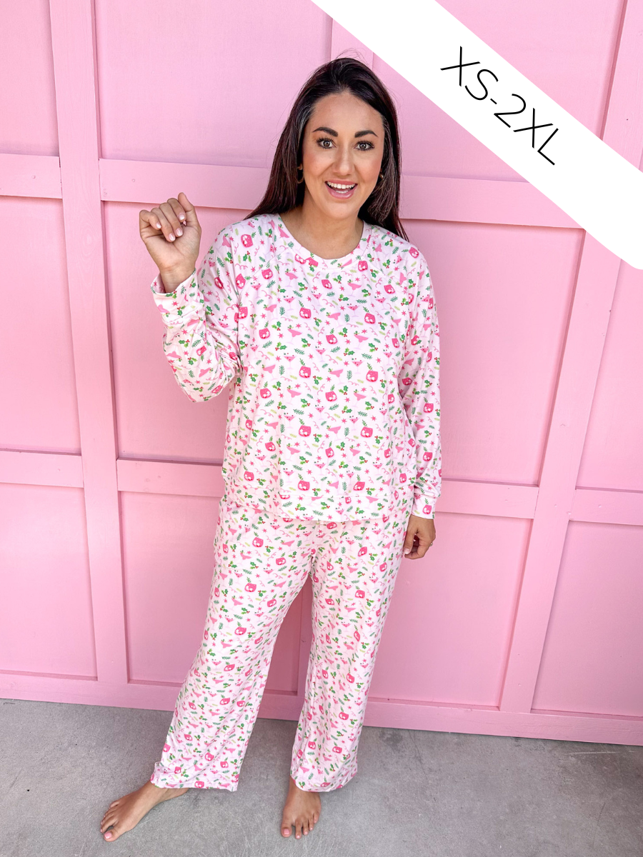 Mary Square | Annie L/S Pajama Set - Holiday Cocktails